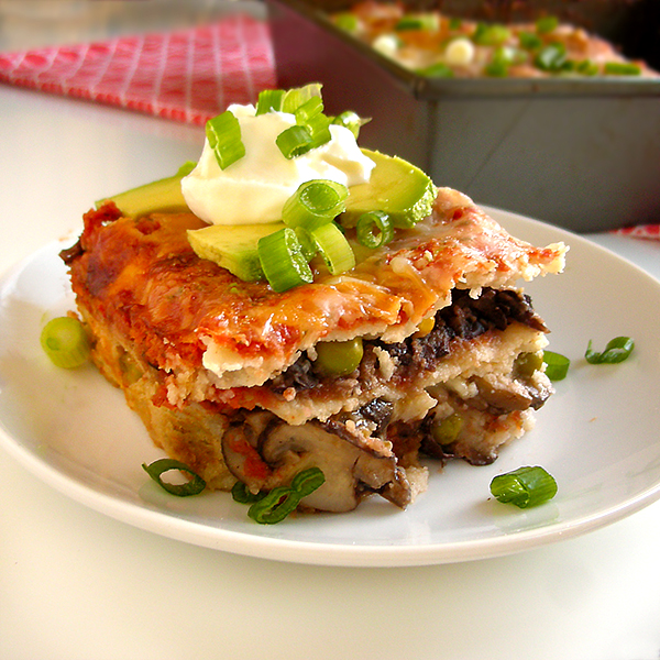 Black Bean and Veggie Tortilla Casserole