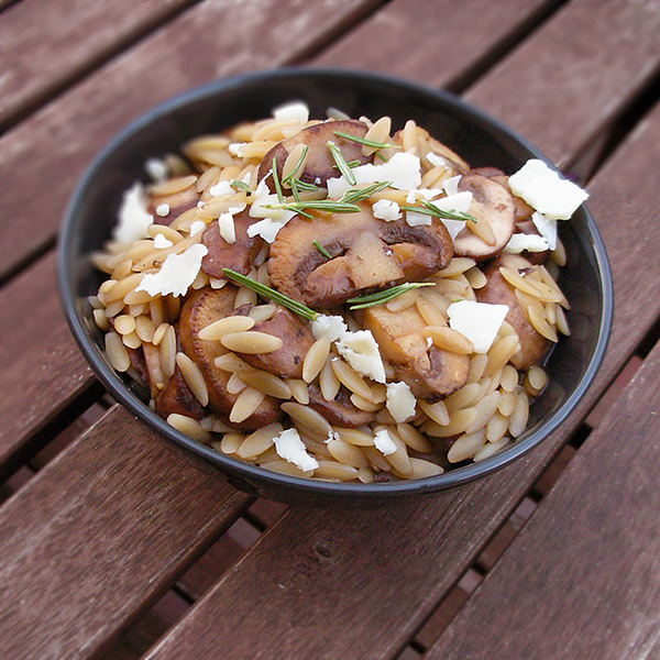 quick and easy mushroom orzo