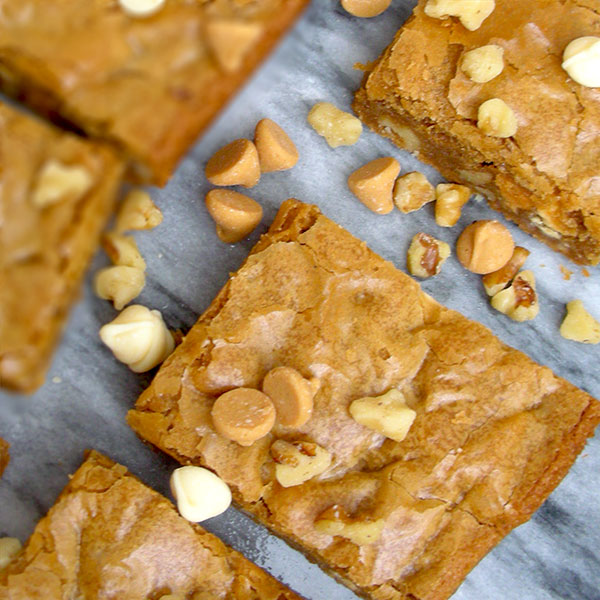 Browned Butter White Chocolate Peanut Butter Blondies