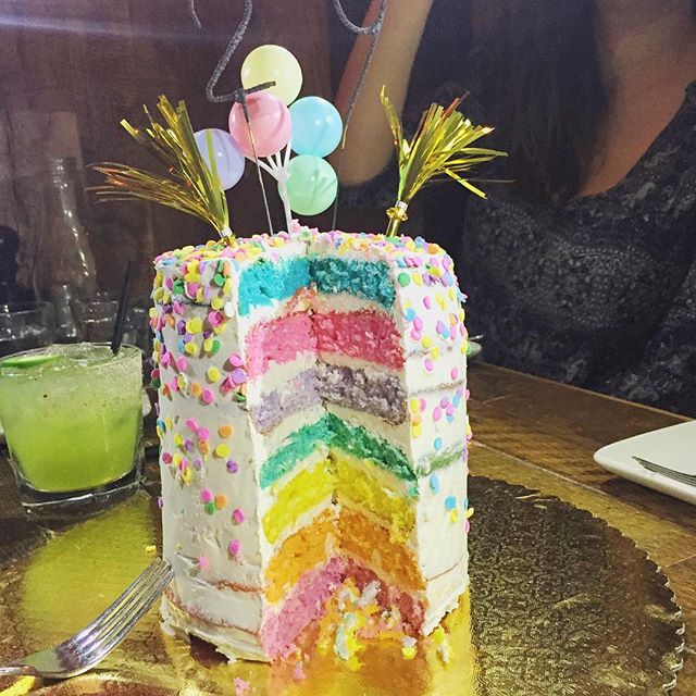 Rainbow Confetti Birthday Layer Cake