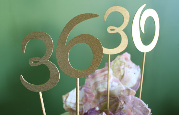 Gold Number Birthday Cake Toppers