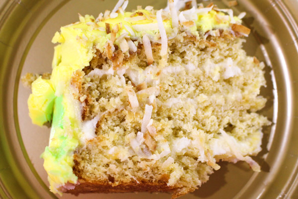 Pina Colada Cake with Toasted Coconut