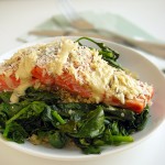 panko-topped salmon with dijion sauce