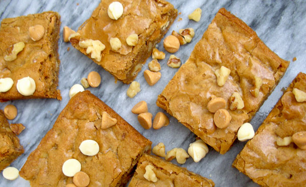 Browned Butter White Chocolate Peanut Butter Blondies